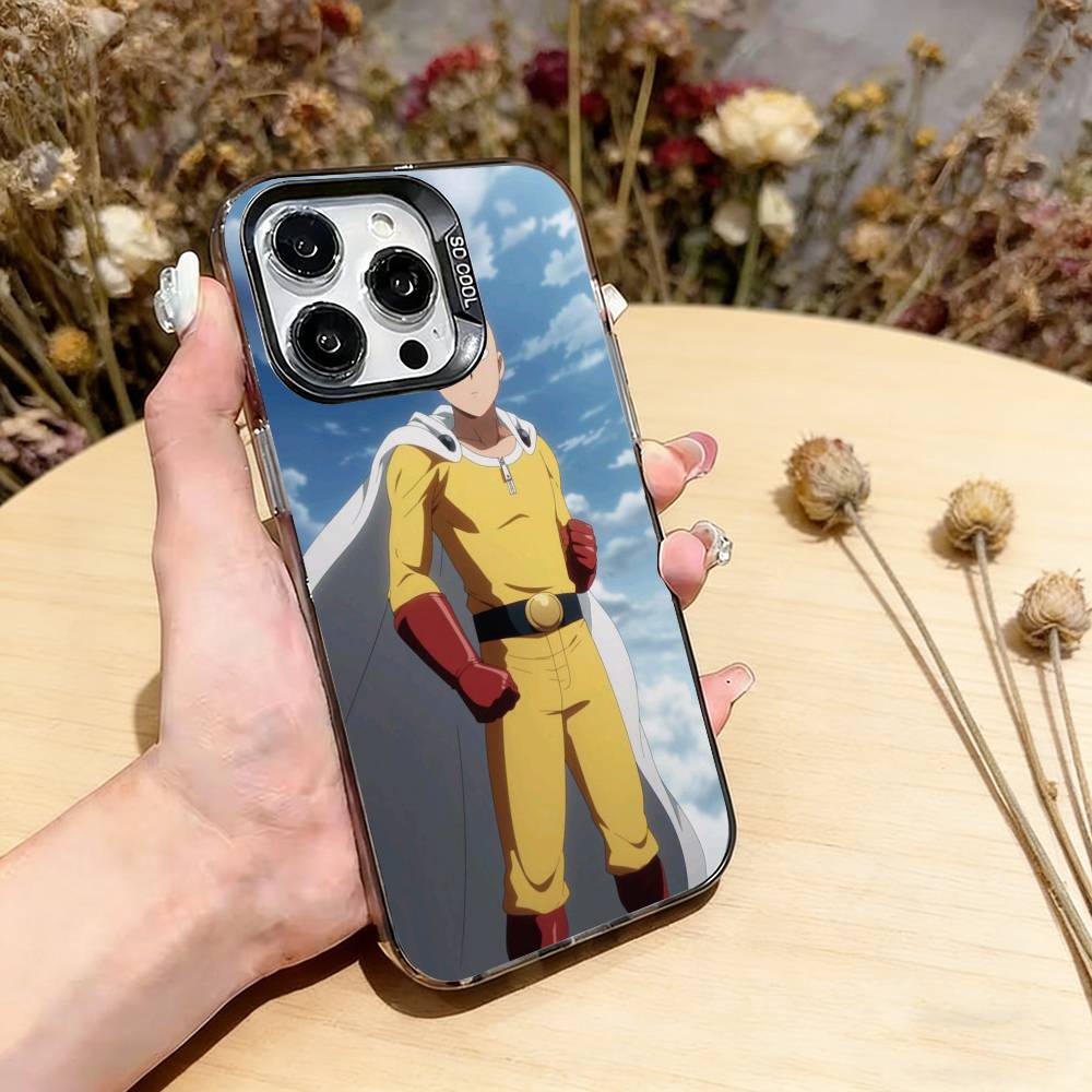 

One-Punch Man Saitama Phone Case For iPhone 17,16,15,14,13,12,11 Plus,Pro Max,XS,Colorful Silver Phone case Funda Cover iPhone17Pro