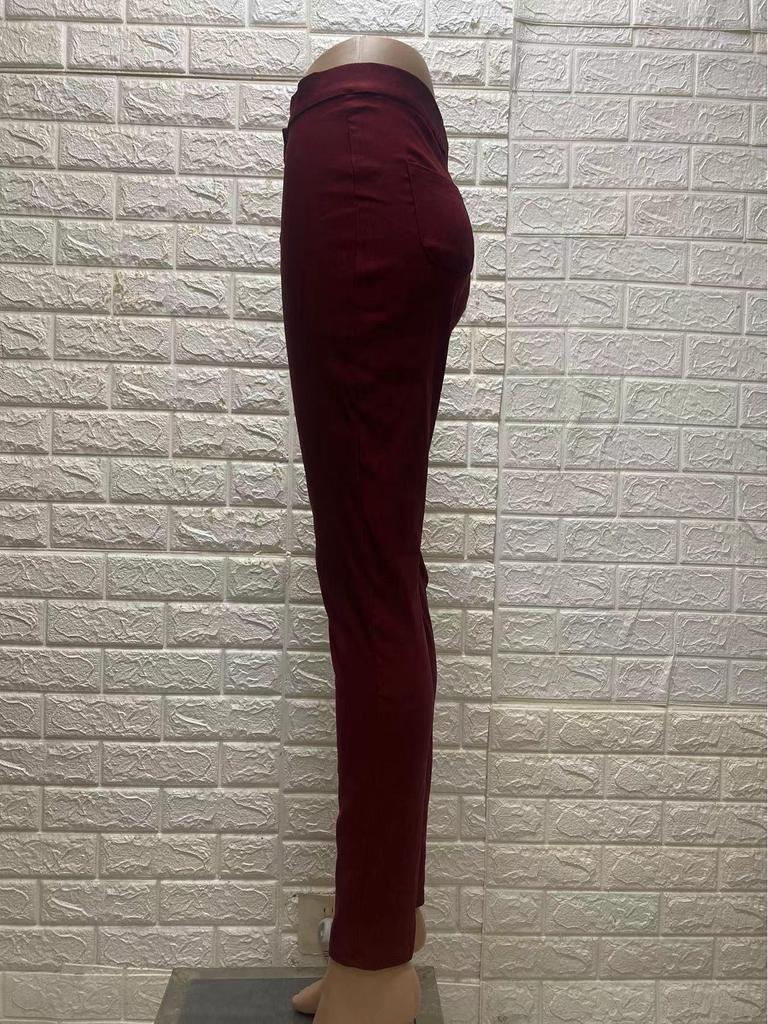 Pantalon décontracté ajusté et élastique couleur bonbon