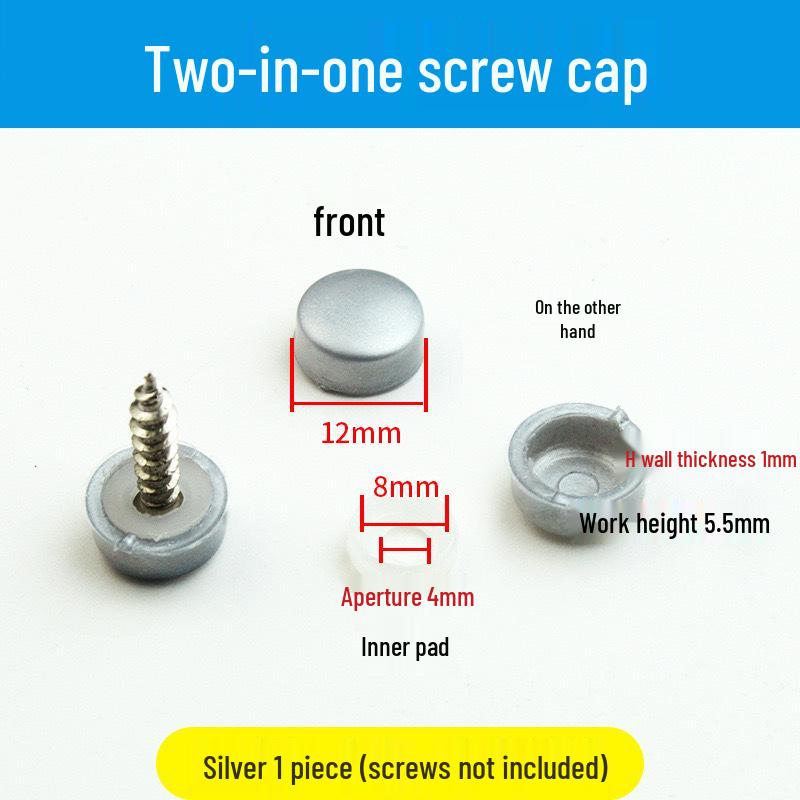 Copper Pad Screw Cap Mirror Nail Decorative Cover with Fixing Screw