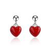 Japan And Korea Simple Epoxy Red Love Stud Earrings, Sweet Earrings Temperament Earrings Women'S Earrings