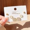 Copper-Plated Gold Fashion Earring Set: Lightweight, Luxurious Six-Piece Studs with a Versatile High-End Feel for Women