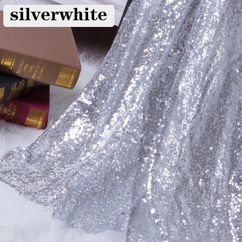Width 130x50cm Sequin Fabric Sparkly Rose Gold Silver Glitter Fabric For Clothes Stage Party Wedding DIY Decoration
