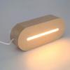 Oval Shape Wooden USB Light Base Stand 3D LED Night Lights Base for Acrylic Art