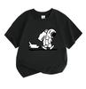 Kids Boys Girls Crew Neck Short Sleeve 100% Cotton T-Shirt, Cute Cartoon Astronaut Walking Toy Space Plane Print Casual Soft Summer Tee for Children D