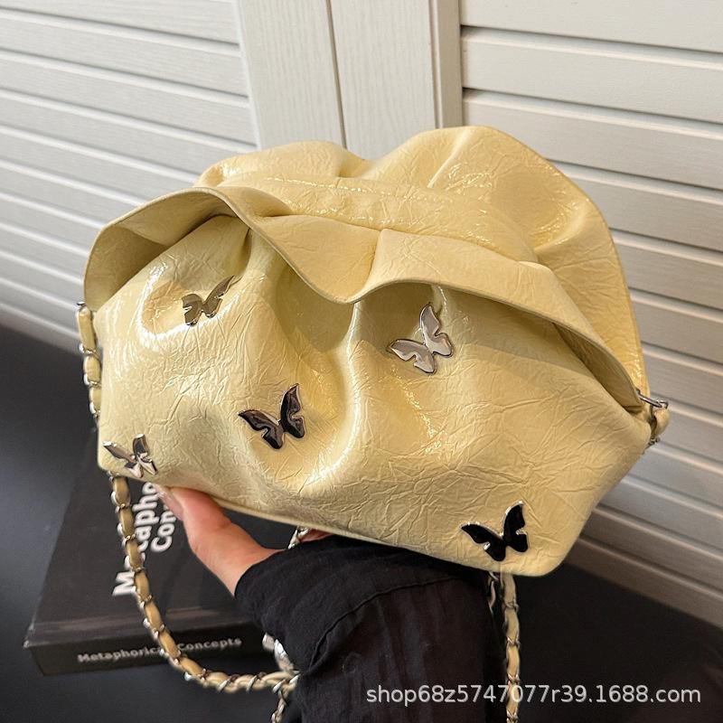 Summer new trend fashion versatile butterfly shoulder messenger bag high-end niche design chain cloud bag