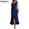 Summer New Leaf Edge Ruffled Elegant Dress Women's Clothing