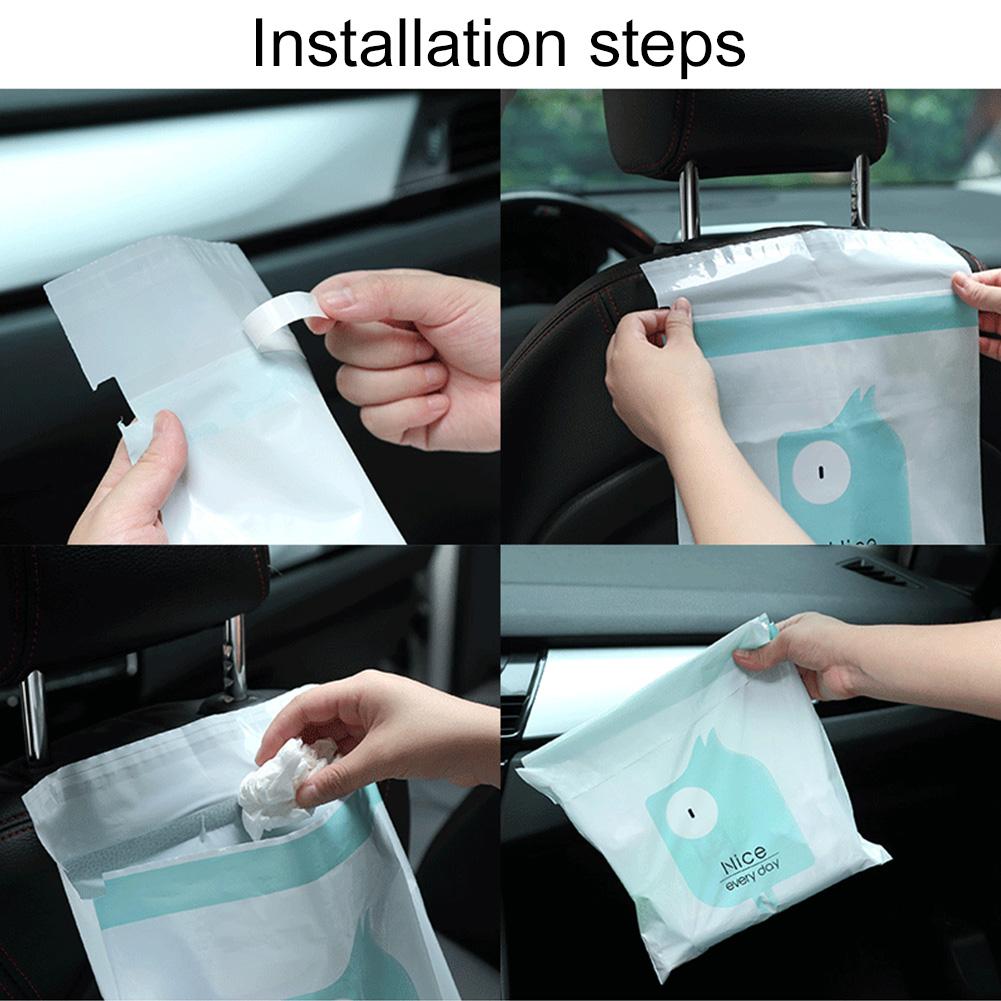 Car Garbage Bag Creative Sticky Rubbish Bag Leak Proof Car Seat Back Storage Bag Portable Vomit Bag for Kitchen Bedroom Travel