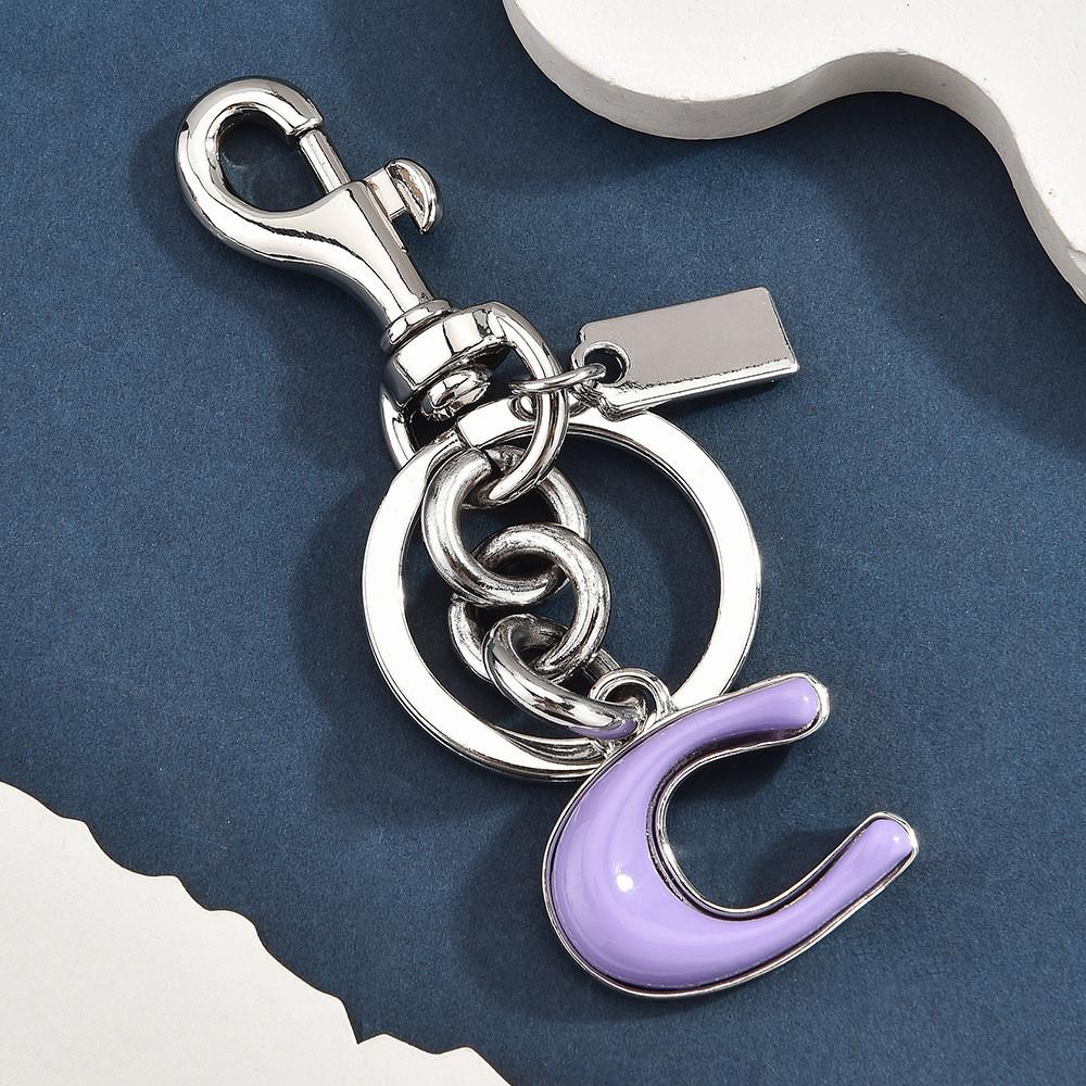 Rainbow C Letter Keychain Metallic Bag Charm For Cute Style Accessories