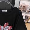 Women's Plus Size Slimming Loose Fit Short-Sleeve Round Neck Mid-Length T-Shirt (200/300/350 Jin)