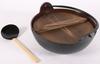 Chubu Tokiwa Yamaga Nabe 21cm brown enamel Made in Japan QYM02021 (with ladle) (Inner finish)