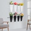 Black/White Wall-mounted Flower Stand,Metal Flower Stand with 4 Buckets 120*36cm for Organization and Display of Flowers