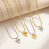 18K Gold Plated Stainless Steel Heart Pendant Bead Chain Necklace for Women, Love Symbol Hypoallergenic Dainty  Gift