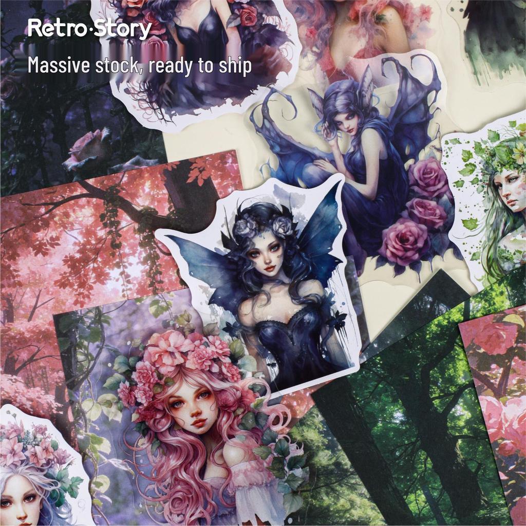 Retro Story Seria Xunxian: Europejski Zestaw Materiałów z Postaciami - 6 Stylów do Dekoracji Dziennika