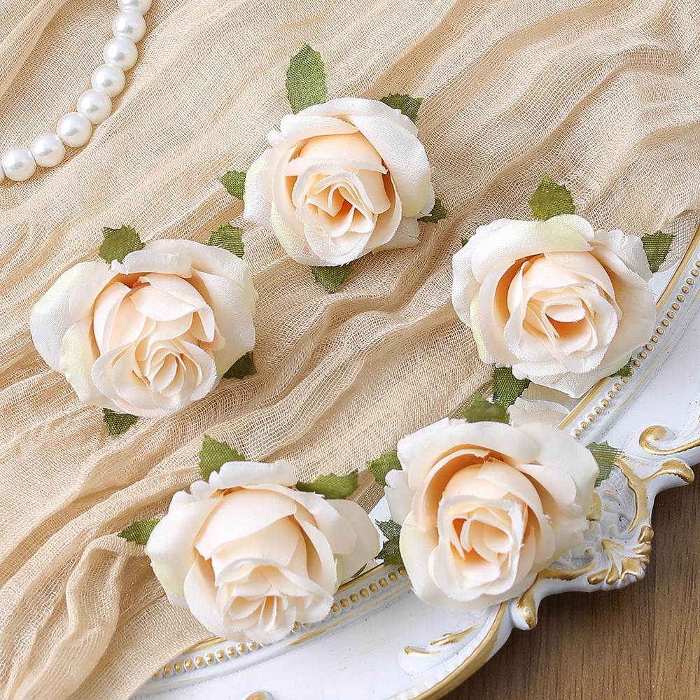 50PC Artificial Flowers DIY Candy Box Cake Home Decor Christmas Decorative Wreaths Wedding Party Garden Roses Arch Silk Fake