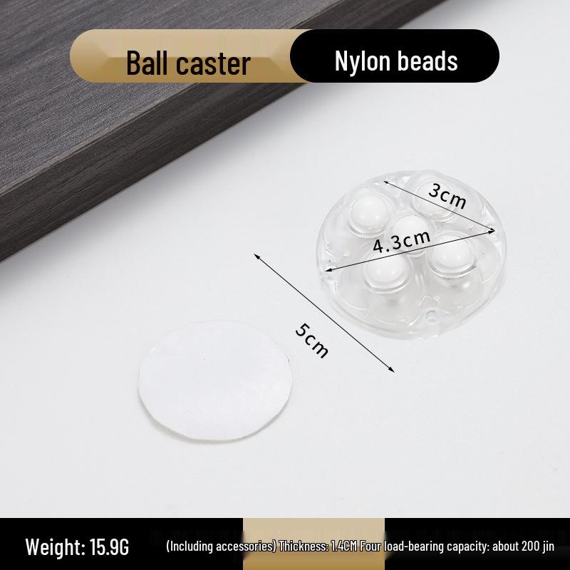 No-Punch Adhesive Universal Wheel Casters: Mobile Ball Bearing Wheels for Household Use