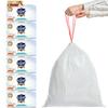 ZEN-IN 45L Heavy-Duty Garbage Bags with Drawstring, Double the Strength and Pass Formaldehyde Test, Odor-Resistant, Translucent, Milky White, for Comm