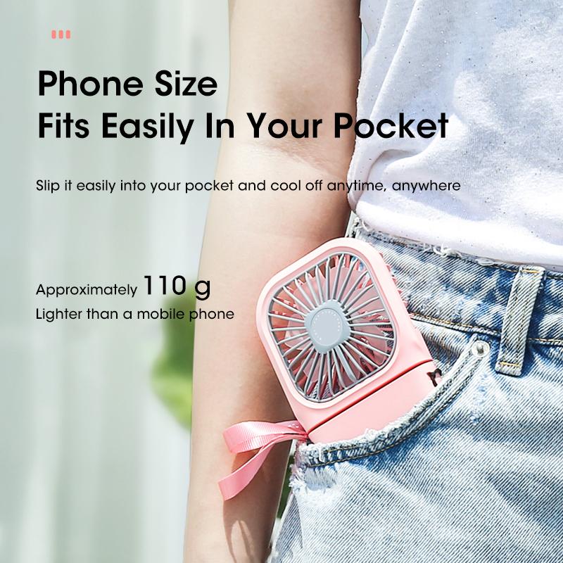 3000mAh mini přenosný ventilátor USB dobíjecí chladič Skládací ruční stolní ventilátor Tichá skládací kancelářská domácí praktická powerbanka