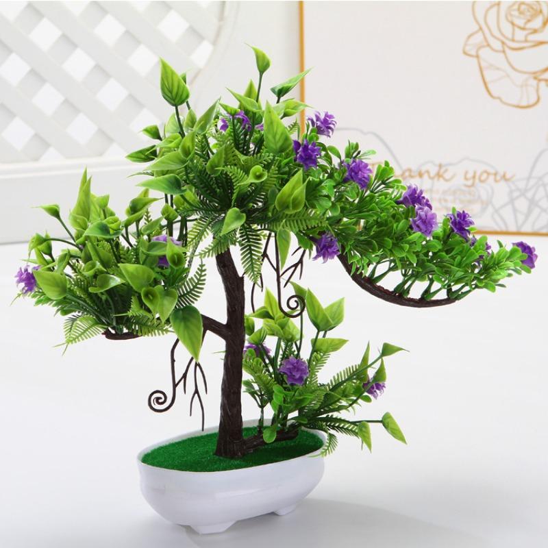 Flower, Small Tree Money TreePlastic FlowerArtificial Plant Set Floral Decoration Artificial Potted Plant Ornaments