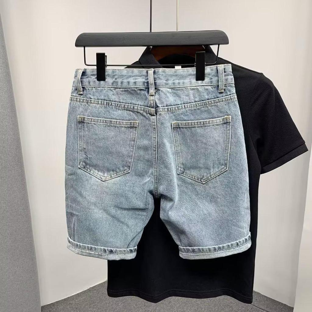 Jungen Hellblaue Denimshorts - Trendige Lockere Straight Fit, Sommer All-Match 5-Punkt-Hose