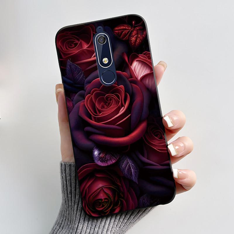 Casing For Nokia 5.1 6.1 Aesthetic Luxury Cute Cool Boys Girls Soft silicone Phone Case Back Cover Black Matte Protective Shell