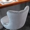 Swivel Velvet Barstools Adjustable Seat Height from 25-33 Inch, Chrome base Bar Stools with Backs Comfortable Tufted, Set of 2,DE1712GY,Gray