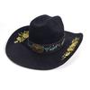 New Western Cowboy Hat Cow Head Accessories Suede Embroidered Jazz Hat European And American Men'S And Women'S Fashion Top Hat