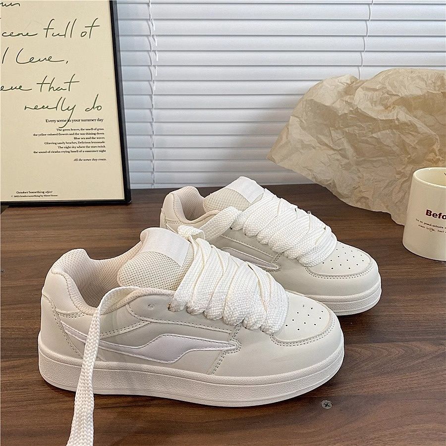 High-value thick-soled beige bread shoes women's trendy summer new versatile sports and leisure board shoes