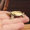 Pure Copper Feng Shui Turtle Statue Antique Brass Tortoise Figurine Lucky Charm Ornament for Home Office Business Place Decor