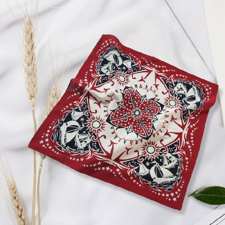 Sailing Pattern Bandannas for Adult Fashion Square Kerchief Motorcycling Headscarf Street Dance Headwrap Sport Bandanas