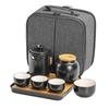 Portable four-load ceramic travel kung fu tea set, one pot and four cups of ceramic simple gift box, gift set