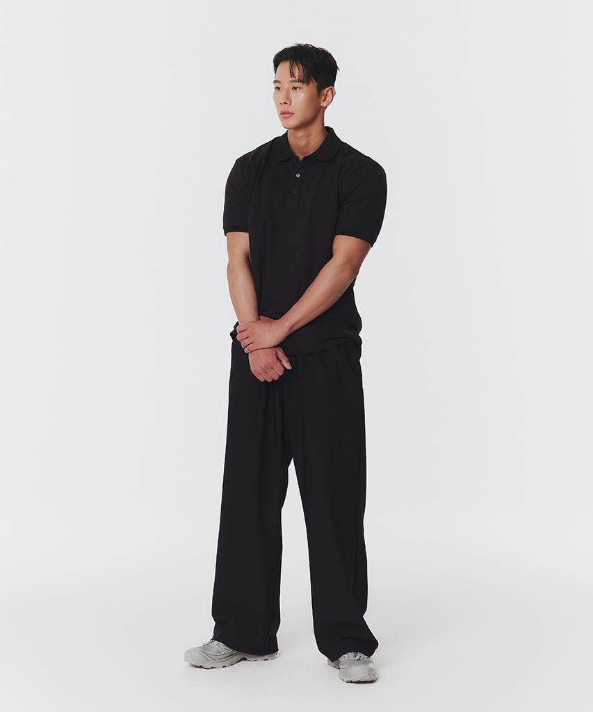 MUSINSA STANDARD SPORTS Ribbed Wide Pants [Black]