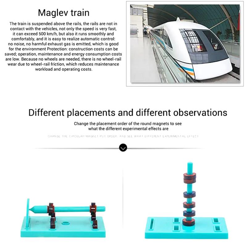 1 Set Labs Junior Science Magnet Set For Education Science Experiment Tools Icluding Bar/Ring/Horseshoe/Compass Magnets
