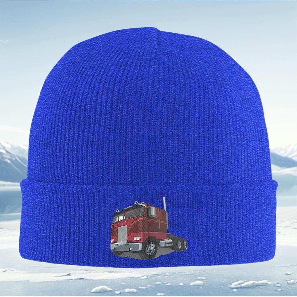 Truck wheels design red cabin structure Men Women Unisex Knitted Hat Beanie Pullover Cap Winter Thermal Warm Christmas Outdoor C