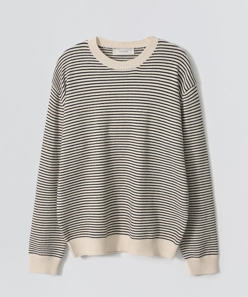 EZIO Aube Stripe Round Knit_Ivory