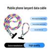 Colorful Beaded Cell Phone Lanyard Charger - Adjustable Wrist & Crossbody Charging Cable.