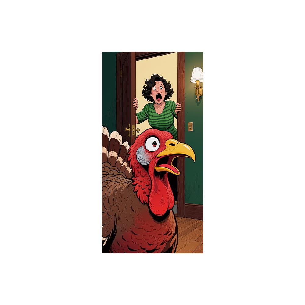 Thanksgiving Turkey Door Banner: Autumn Porch Decoration