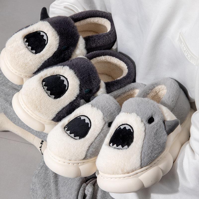 Cute cartoon cotton slippers non-slip indoor plush warm plush thick-soled non-slip slippers