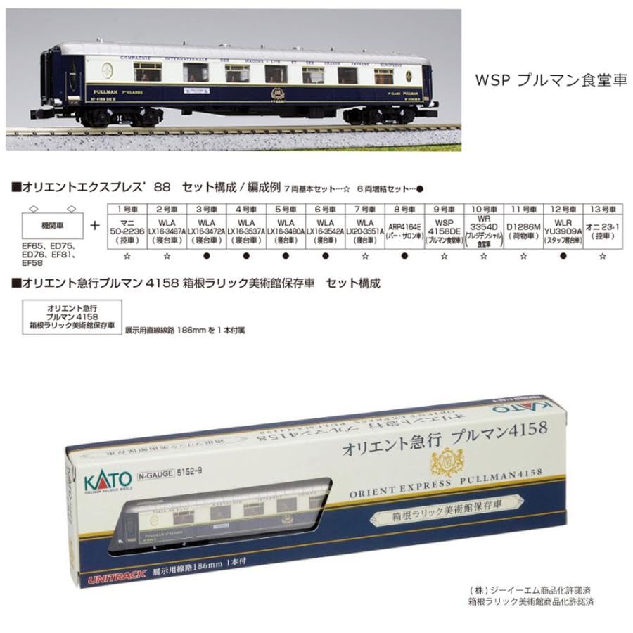 KATO Orient Express Pullman 4158 Hakone Rally C N Gauge from Europe To Japan No5152-9