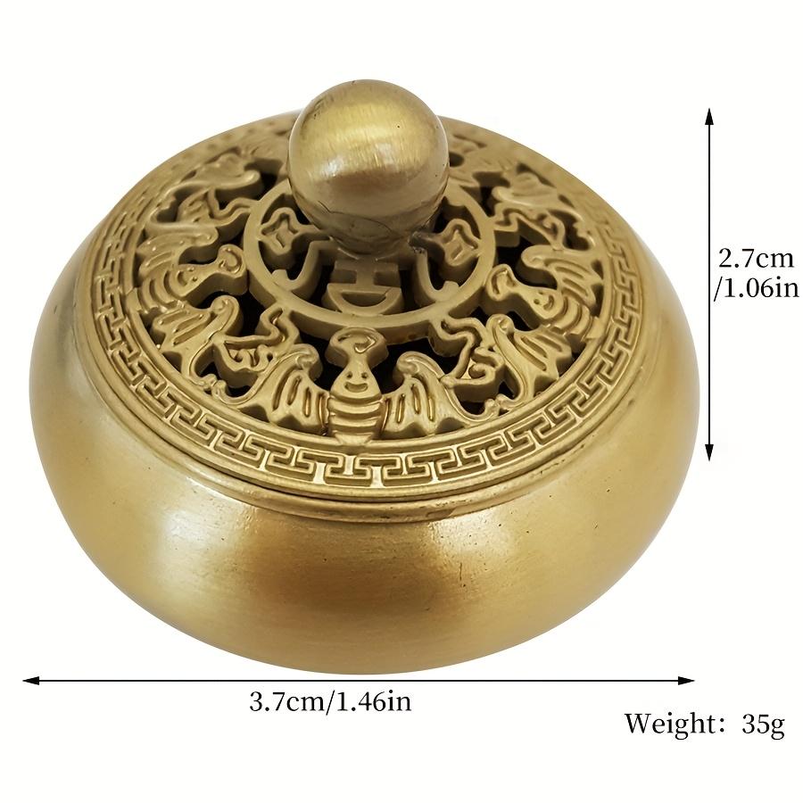

1pc,Mini Metal Incense Burner, Decorative Filigree Design With Engraved Patterns (Without Incense)