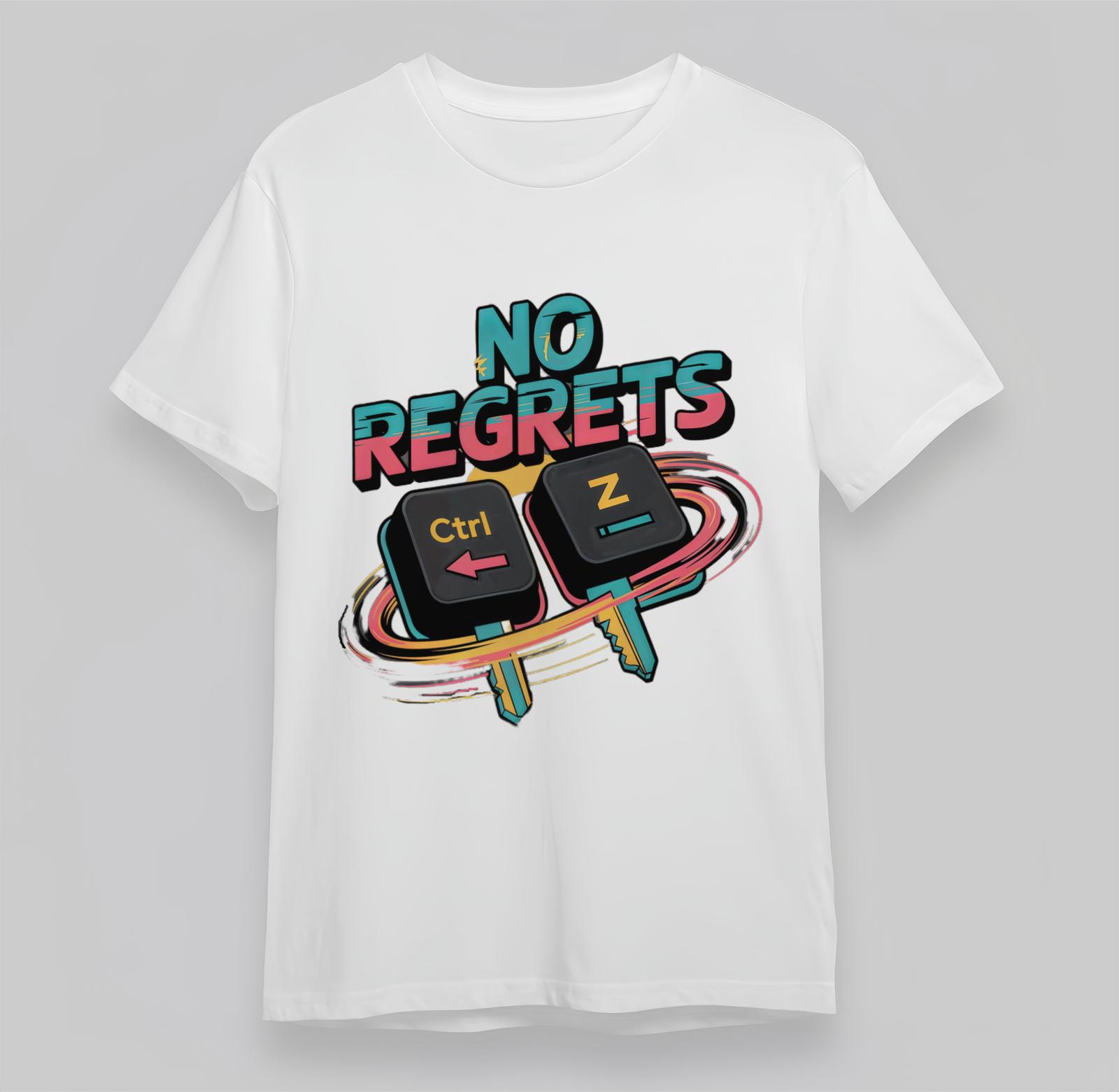 Men s T-Shirt Mens Womens Tees Top With Ctrl+Z Undo Graphic No Regrets Unisex Plus Size Cotton Tops 3XL