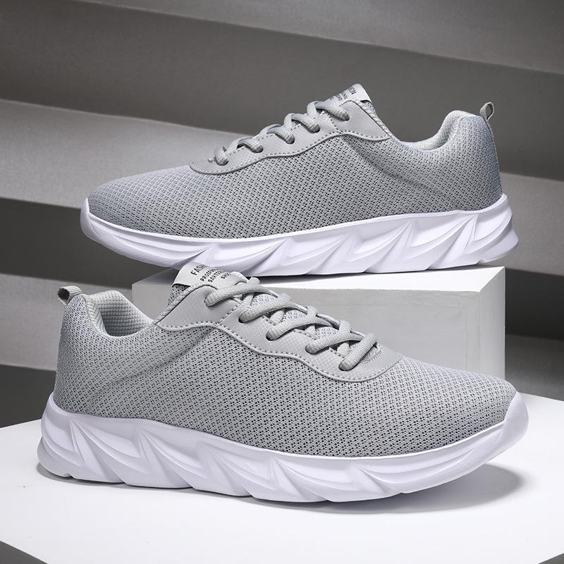 

Весенне-летние кроссовки большого размера для бега, пара, повседневные, сверхлегкие и универсальные, шаг с душевным спокойствием, дышащие сетчатые кроссовки 45 серый