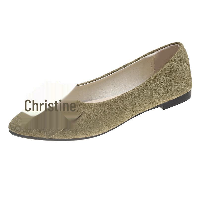 2025 Women's Solid Color Floral Pointed Flat Cloth Shoes with Embroidered Design In Large Sizes