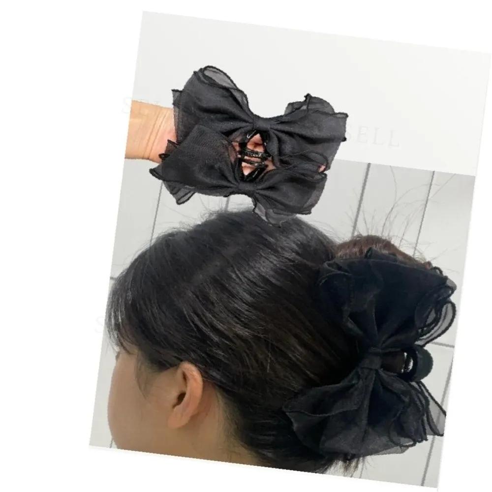Chiffon oversized ribbon hair clip black hair ornament hair accessory pretty hair clip