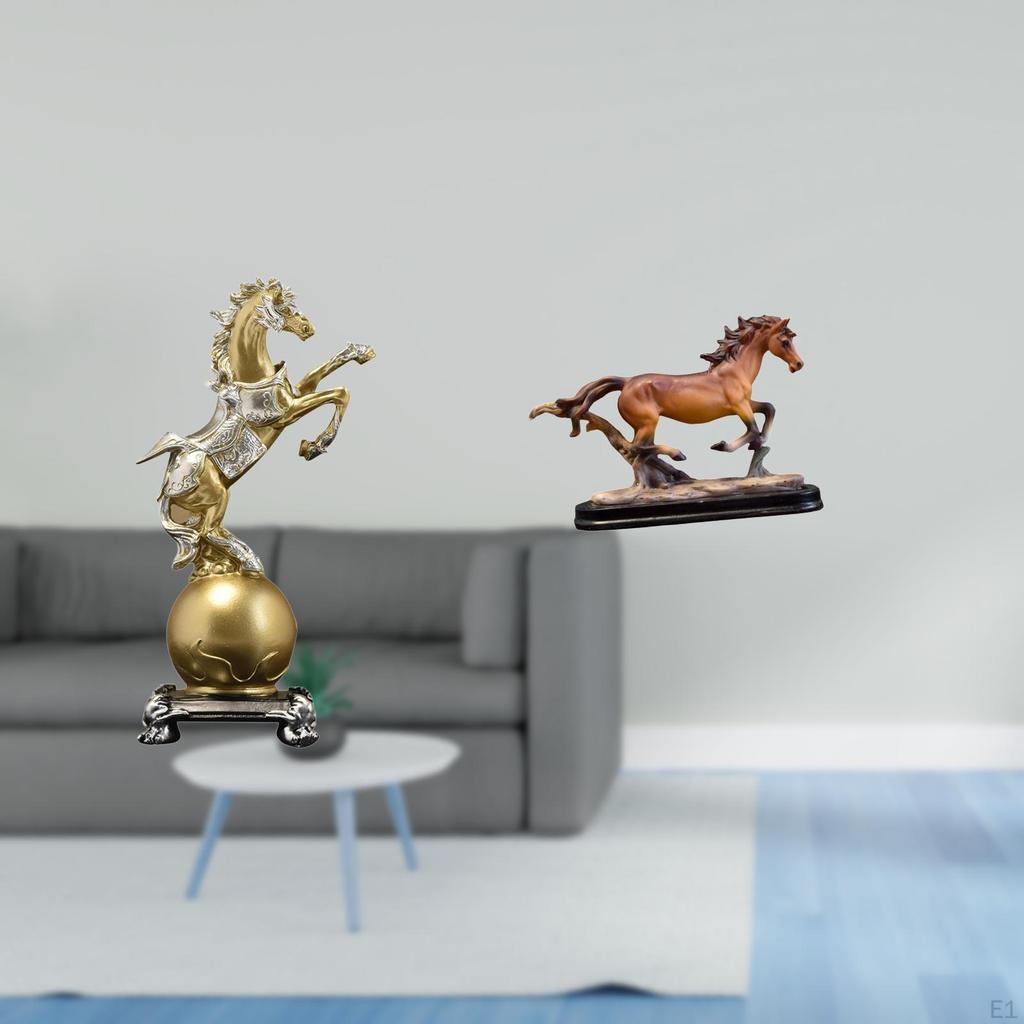 Modern Resin Horse Figurine Collectible Artwork Decorative Ornament for Living Room Office Desk