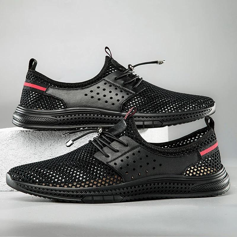 Summer Men Outdoor Running Antiskid Sandals Mesh Breathable Casual Shoes Anti Slip Designer Shoes Fashion Quality Hiking Shoe