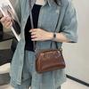 Women's 2025 Light Luxury Leather Shoulder Bag - Oil Wax, Multi-layer, Versatile, Commuter Crossbody Square Design.