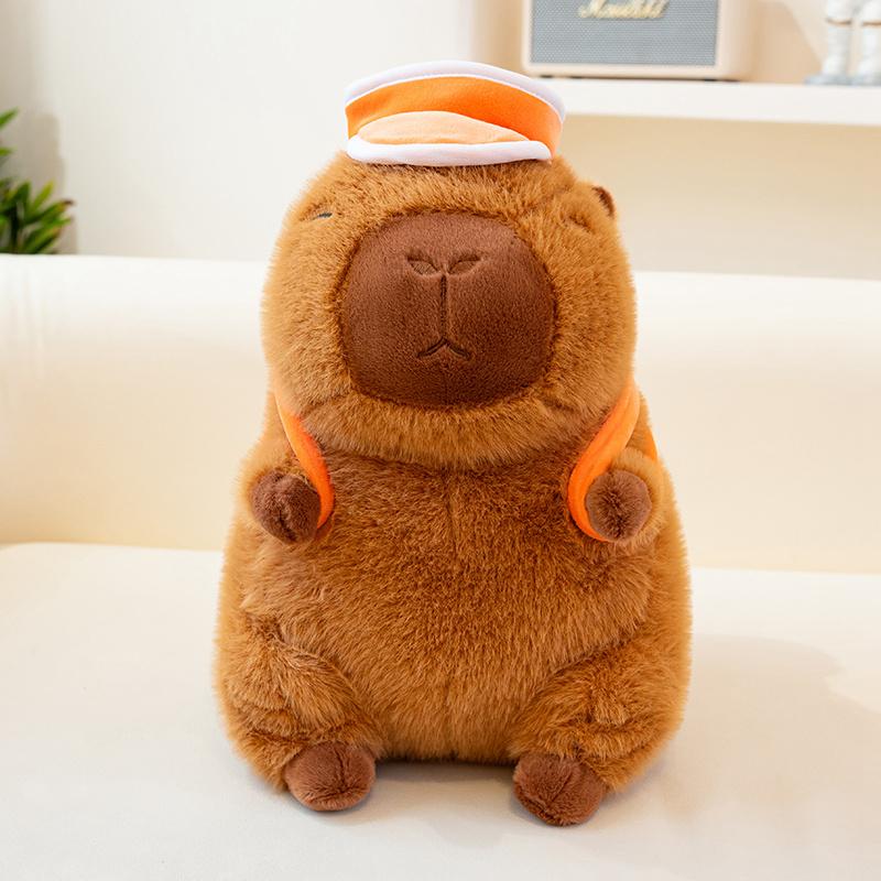 Cute Cartoon Animal Basketball Backpack Capybara Plush Toy Kawaii Stuffed Doll Home Decor Gifts For Kids
