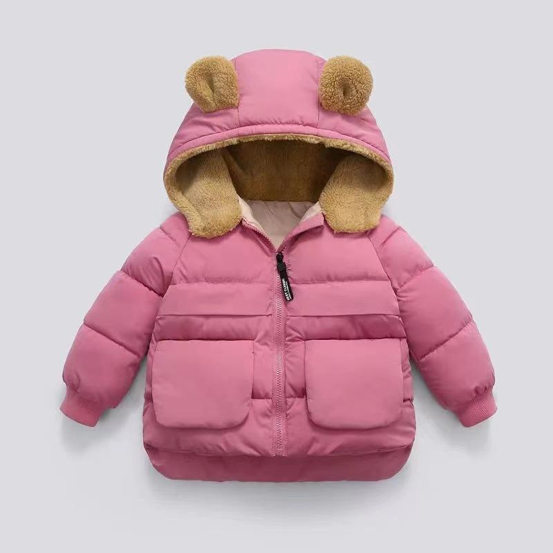 Autumn Winter Warm Outerwear Girl Boy Hooded Fleece Down Jackets Casual Jacket Children Baby Thicken Coats