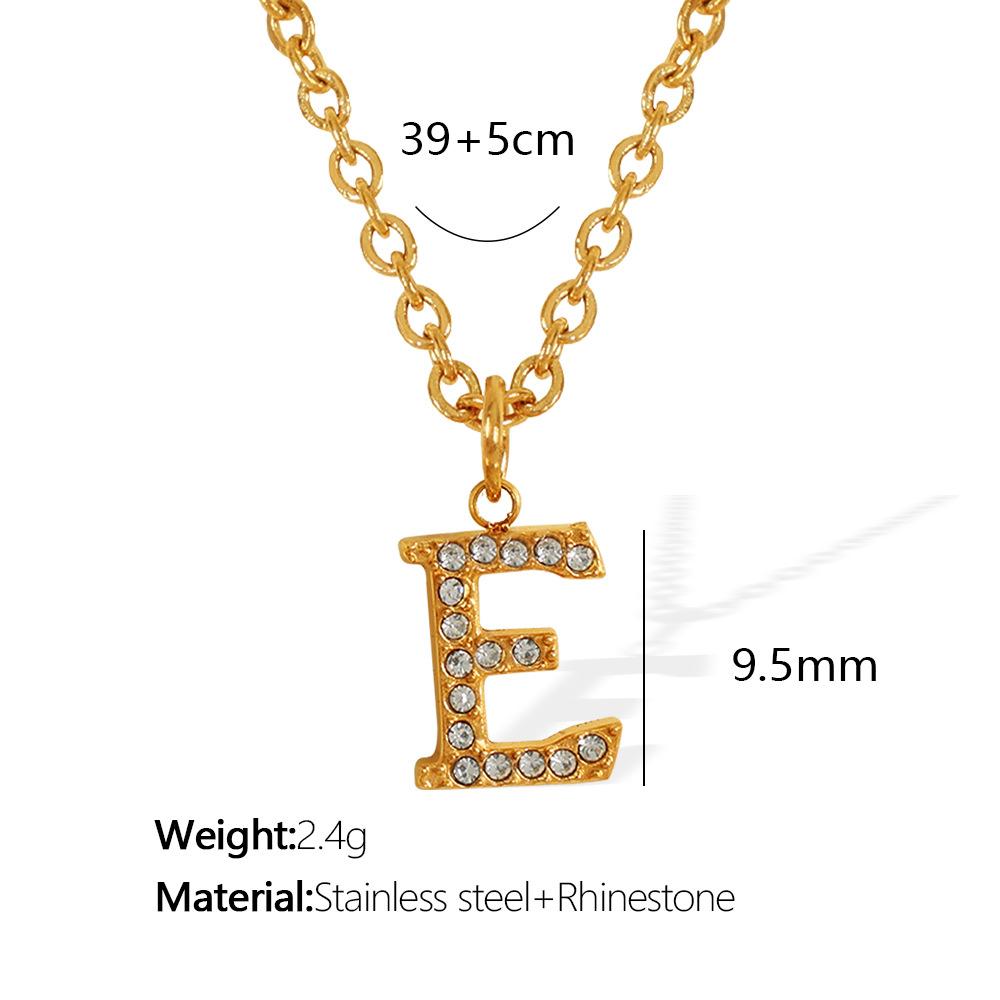 Titanium Steel 26 Letters Elegant And Exquisite Pendant Necklace Light Luxury Fashion Collarbone Chain High Sense Versatile