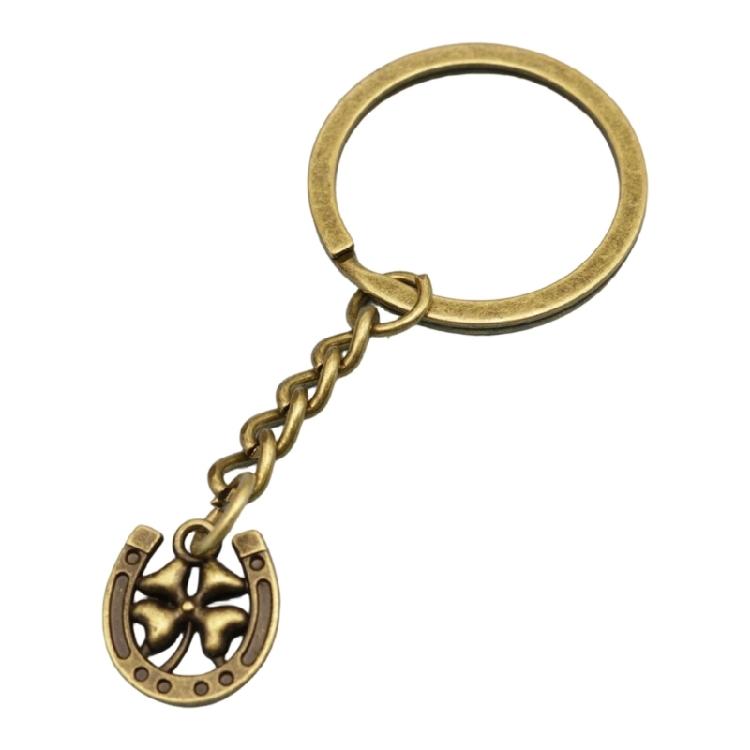 

Portable Keychain Charm For Travel And Commute Four Leaf Clovers And Horseshoe Symbol Pendant Keyring Accessory